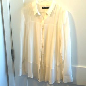 Trouvé cream 100% silk shirt XXS fits XS S new no tag
